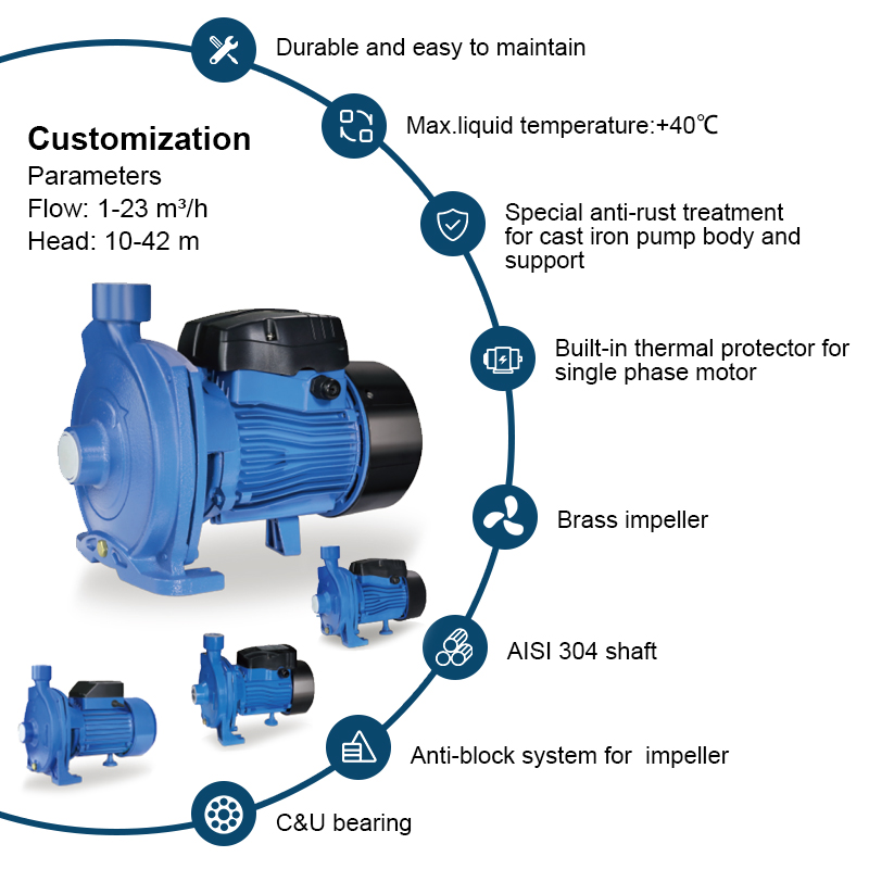 CPm1.5HP ปั๊มน้ำหอยโข่งไฟฟ้าเพื่อการชลประทาน